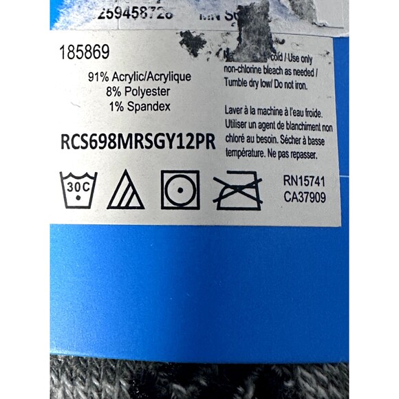 Columbia Men's 2 Pairs Soft Warm Fleece Inside Crew Socks  Size 6-12 Gray NEW - Picture 6 of 6